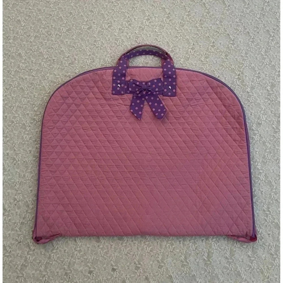 Belvah Beauty Quality Quilted Satiny Travel Garment Bag Isabel Embroidered Pink - Picture 2 of 16